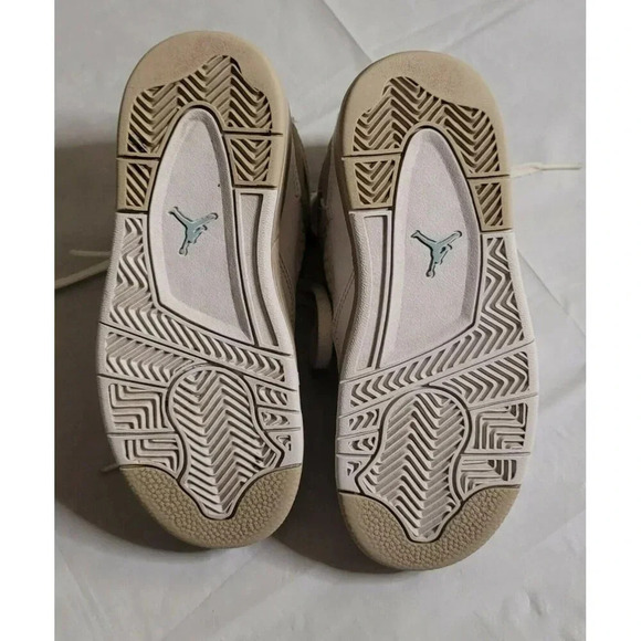 Nike Air Jordan size 12c Boys youth sneakers athletic Retro 4 White And Cream - Picture 7 of 7